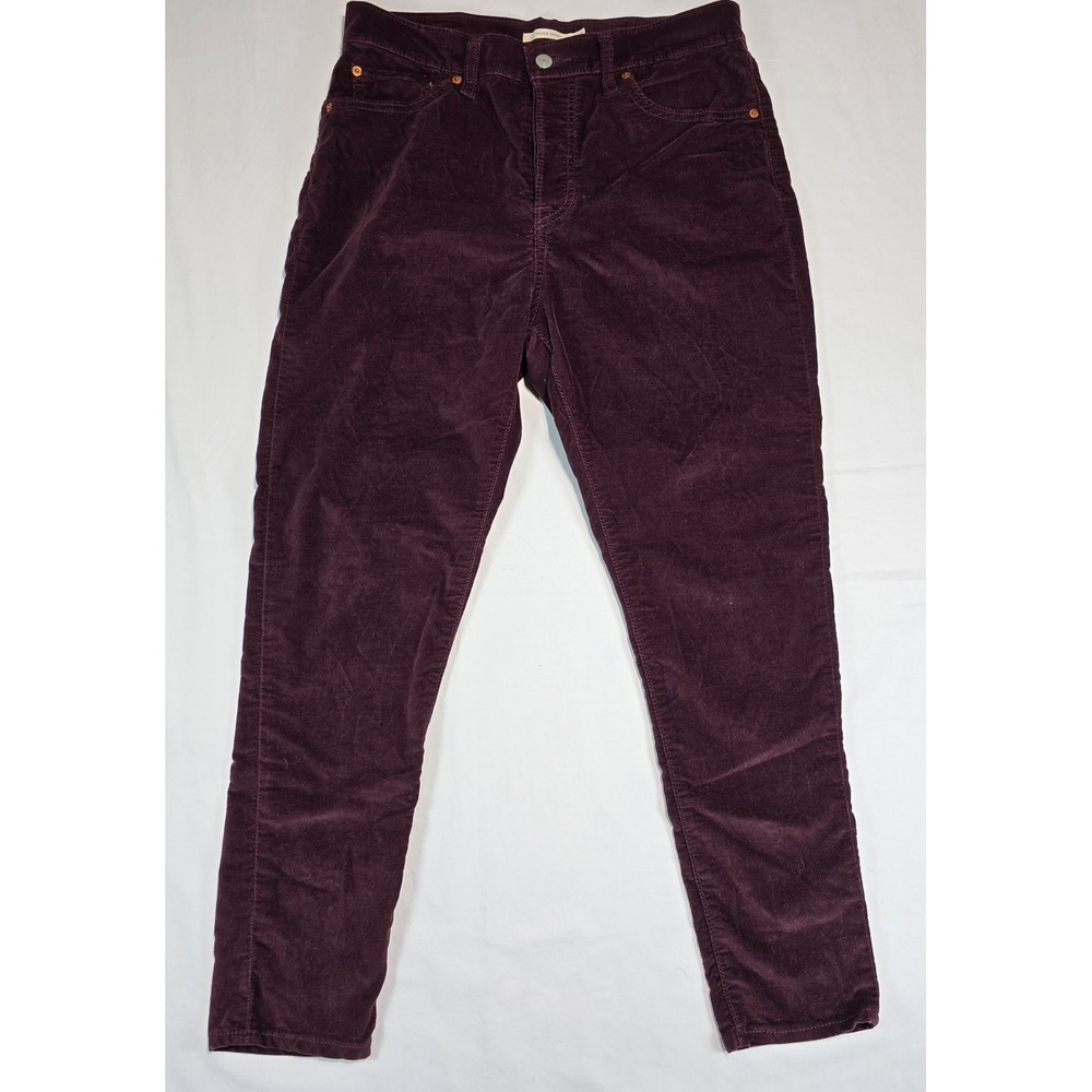 Levis Wedgie Skinny Corduroy Pants Burgundy, High Rise Button Fly 31 52305-0044